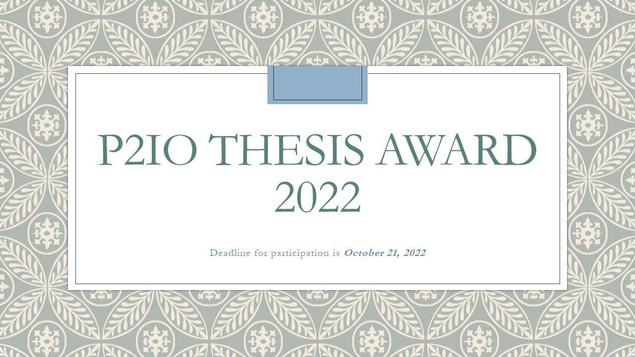 P2IO Thesis Award - 2022 Edition